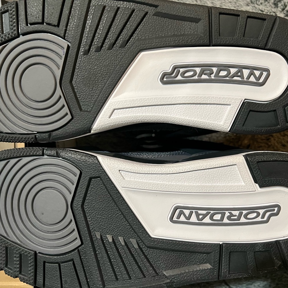 Gray and White High-Top Sneakers - Picture 3 of 10